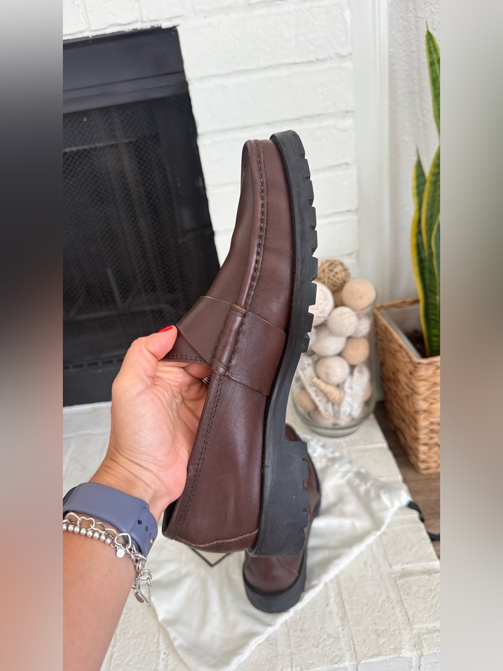 Gucci Men’s Brown Leather Lug Sole Penny Loafers Size 11 Made in Italy - Picture 5 of 10